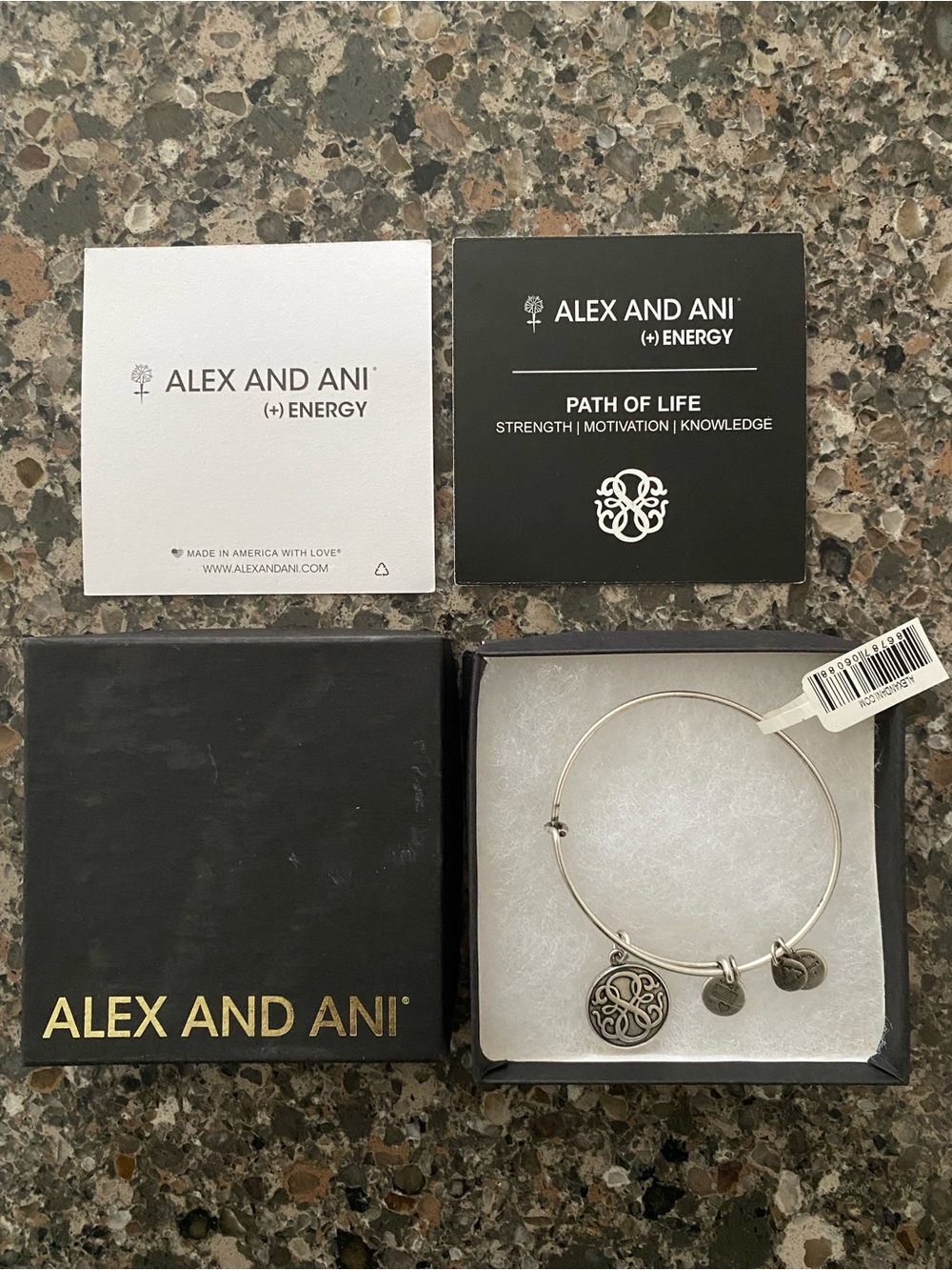 Alex and Ani Black and White Path of Life  Bracelet
